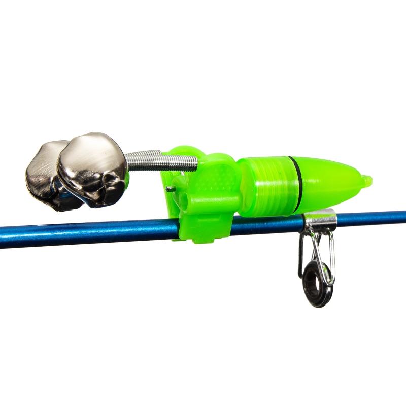 10Pcs/Set Double Bell LED Fishing Bite Alarm Fishing Rod Clip Bell Rod Outdoor Night Fishing Bite Alarm Loud Alert Bell