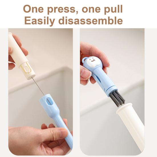 1/2Pcs 6-in-1 Water Bottle Cleaning Brush Food-Grade Bristles Multifunctional Bottles Straws Cups Mugs Scrubber Travel-Friendly Cleaning Tool