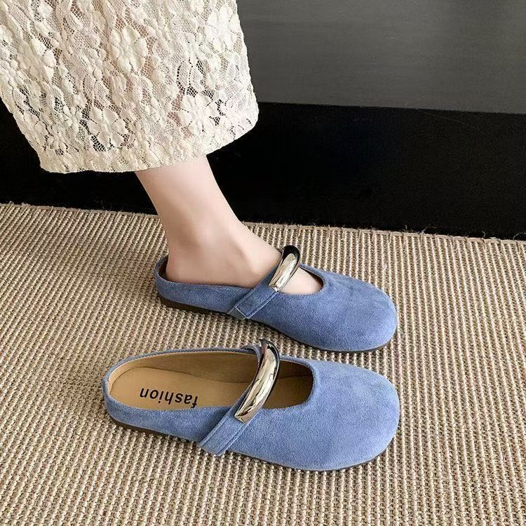Modische Mary Jane Schuhe mit Metallschnalle Frühling und Sommer 2025 neue französische elegante flache Einzelchuhe Damen