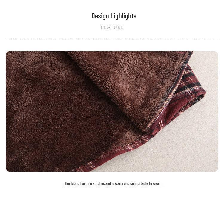 Women's Winter Brushed Plaid Long Sleeve Mid-Length Coat