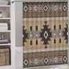 Southwestern Natvie Tribal American Ethnic Western Abstract Geometric Vintage Brown Waterproof Fabric Bathroom Shower Curtain