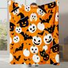 2025 New Cartoon Cute Pumpkin Little Ghost Printed Blanket Autumn and Winter Comfortable Warm Blanket Holiday Gift