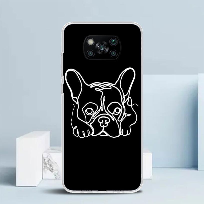 French Bulldog Black White Phone Case For Xiaomi Poco F7 Ultra X5 X6 X7 Pro M7 Redmi 15C 15 13C 13 12C 12 10C 10 10A 9 9C 9A 9T