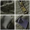 New Casual Versatile Solid Lapel Men Tops Winter Fleece Thickening Parka Outdoors Loose Keep Warm Fashion Multiple Pockets Coat
