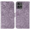 For Motorola Edge 50 Pro 5G/Edge 50 5G Case Lace Flowers PU Leather Flip Wallet Phone Cover