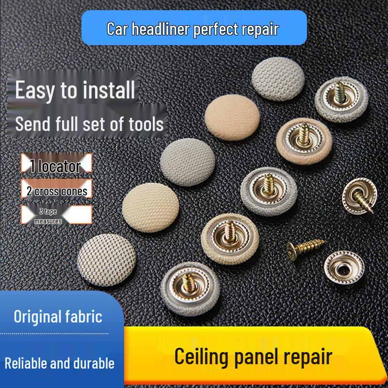 Car Headliner Repair Clips: Fix Sagging Interior Roof Fabric Velvet Beige 11 Clips with Tools