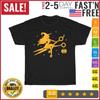 Halloween Witch Riding Scissor Broom Vintage T Shirt Men Women Fashion NEW 2023