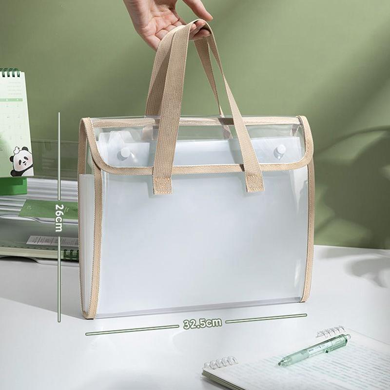 Expandable File Storage Pocket With Built-In Organizer Large Capacity Portable Transparent Waterproof Tote Folder