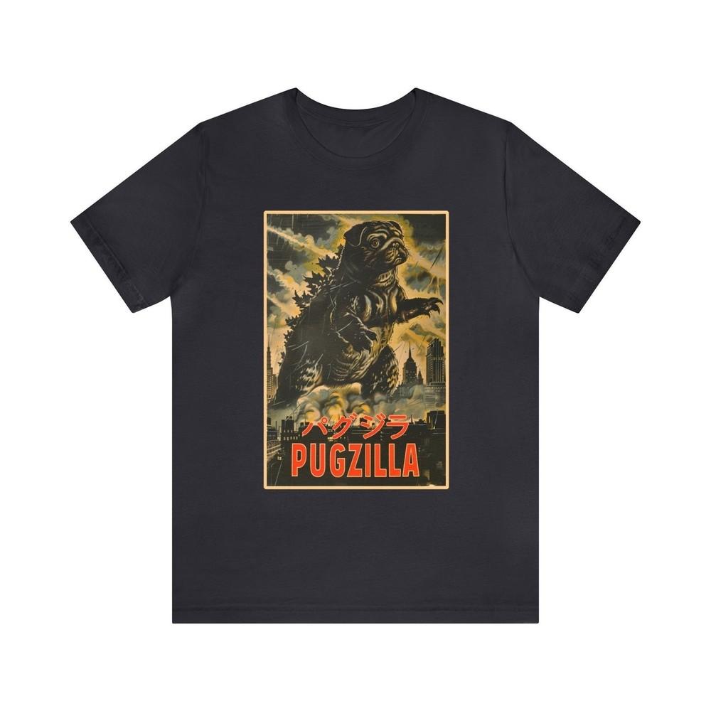 Pugzilla Shirt, Retro Japanese Movie Poster T-shirt Unisex T-Shirt XL