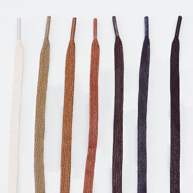 Flat Waxed Cotton Shoelace Waterproof Leather Shoe Laces for Boots Sneakers Casual Shoes Width 0.6cm Multiple Lengths and Colors