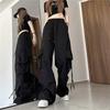 Mode Lässig Retro Arbeit Lange Hosen Frauen Hohe Taille Gerade Bein Breite Bein Hosen Lose Casual Hosen Streetwear