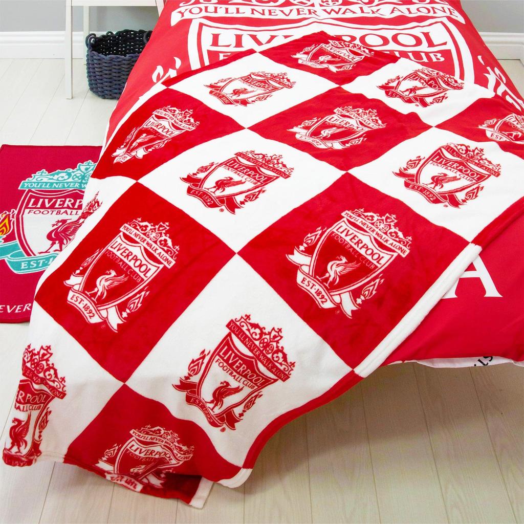 Liverpool FC Fleece Checkerboard Blanket