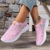 Damenschuhe in Übergrößen, atmungsaktive Frühjahrs-Athleisure-Schuhe, Strasssteine, regenbogenfarbene glänzende Fly-Knit-Schuhe, Plateau-Laufschuhe für Damen