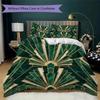 Deco Golden Fan Pattern Bedding uilt Set uilt Cover Pillowcase Home Decoration Birthday Gift (1 * duvet cover + 2 * pillowcase without core)