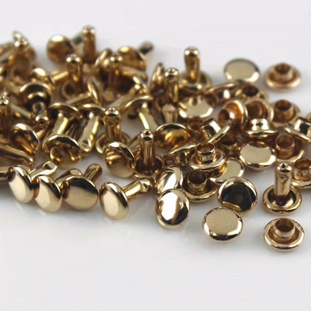 100sets/bag Metal Double Cap Rivets Studs Round Rivet for Leather Craft Bag Belt Garments Hat Shoes Pet Collar Decor
