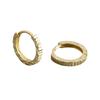 925 Sterling Silver Zircon Trendy Wedding Geometric Shining Hoop Earrings Women Gold Plated Texture Mini