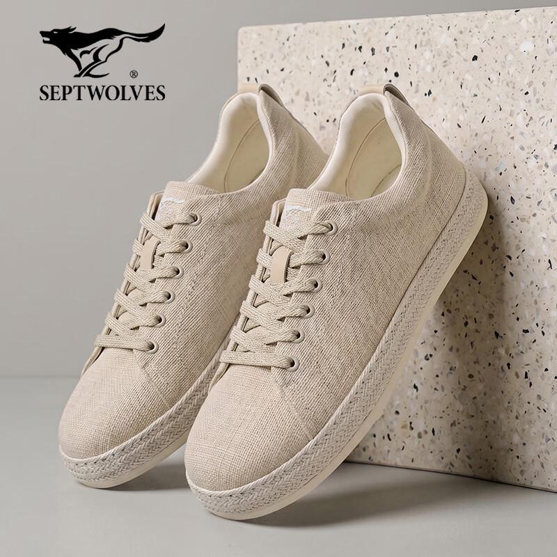 Septwolves Men s Summer Linen Woven Casual Shoes 39