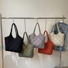 Autumn and Winter New Diamond Grid Cotton Bag Solid Color Simple Fashion Shoulder Bag Casual Versatile Commuter Handbag