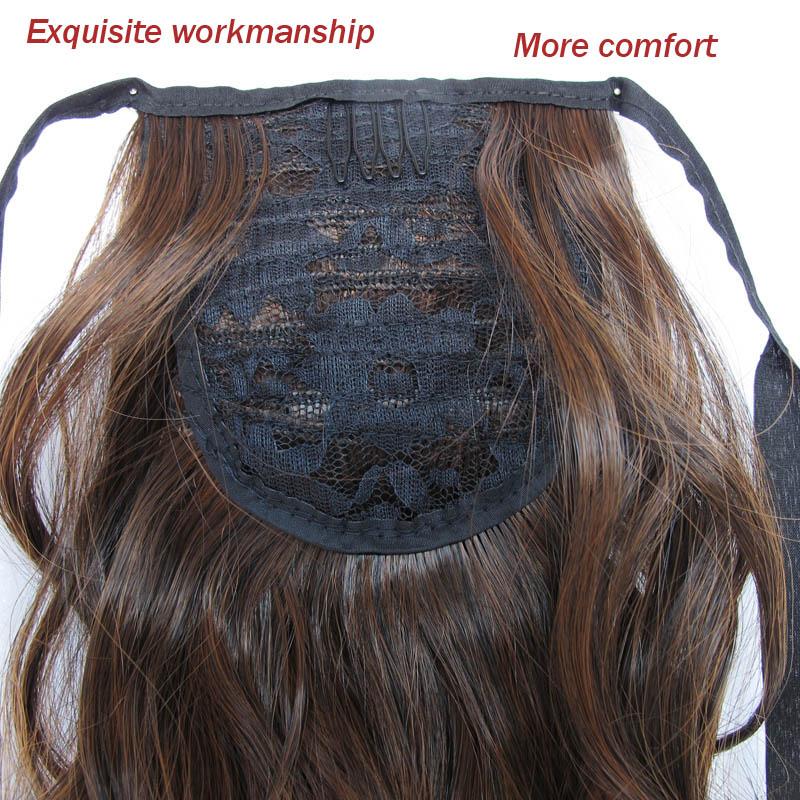 Hort Wellige Pferdeschwänze Kordelzug Pferdeschwanzverlängerung Schwarz Braun Farbe Schneller Stil Synthetisches Haarteil für Frauen Täglicher & Partygebrauch