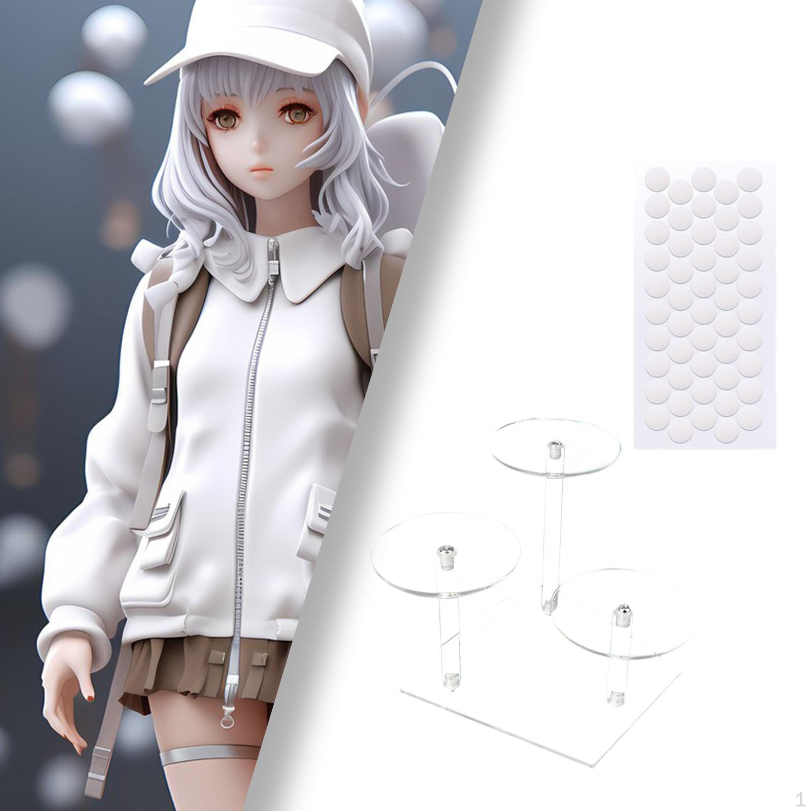

Acrylic Figure Display Stand, Storage Holder, Doll Organizer, for Wedding, Birthday, Theme 3 discs
