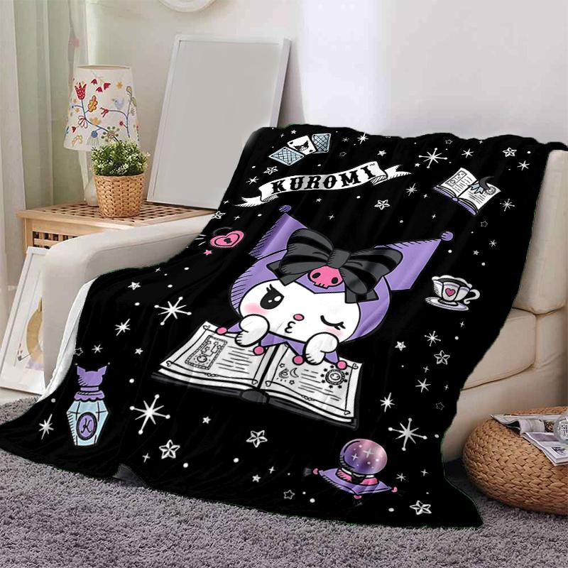 1pc Kuromi's Enchanted Night Blanket, Soft Throw for Room Decor, Perfect Gift, Living Room, Travel, Camping, Car Blankets, Beach, Office Naps, Suitabl