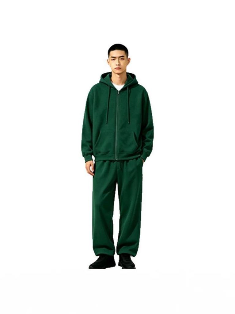 Unisex Solid Color Zip-Up Sports Hoodie - Casual Slim-Fit Jumpsuit for Autumn/Winter