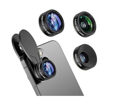 3-in-1 Lens Kit - Cosulan - Compatible iPhone/Samsung - 0.62x Wide Angle - 25x Macro - 235° Fisheye