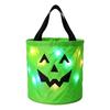 Reusable Holiday Party Favor Bags Halloween Glowing Pumpkin Candy Bag LED Light up Trick or Treat Bucket Lighted Buckets for Kids Waterproof