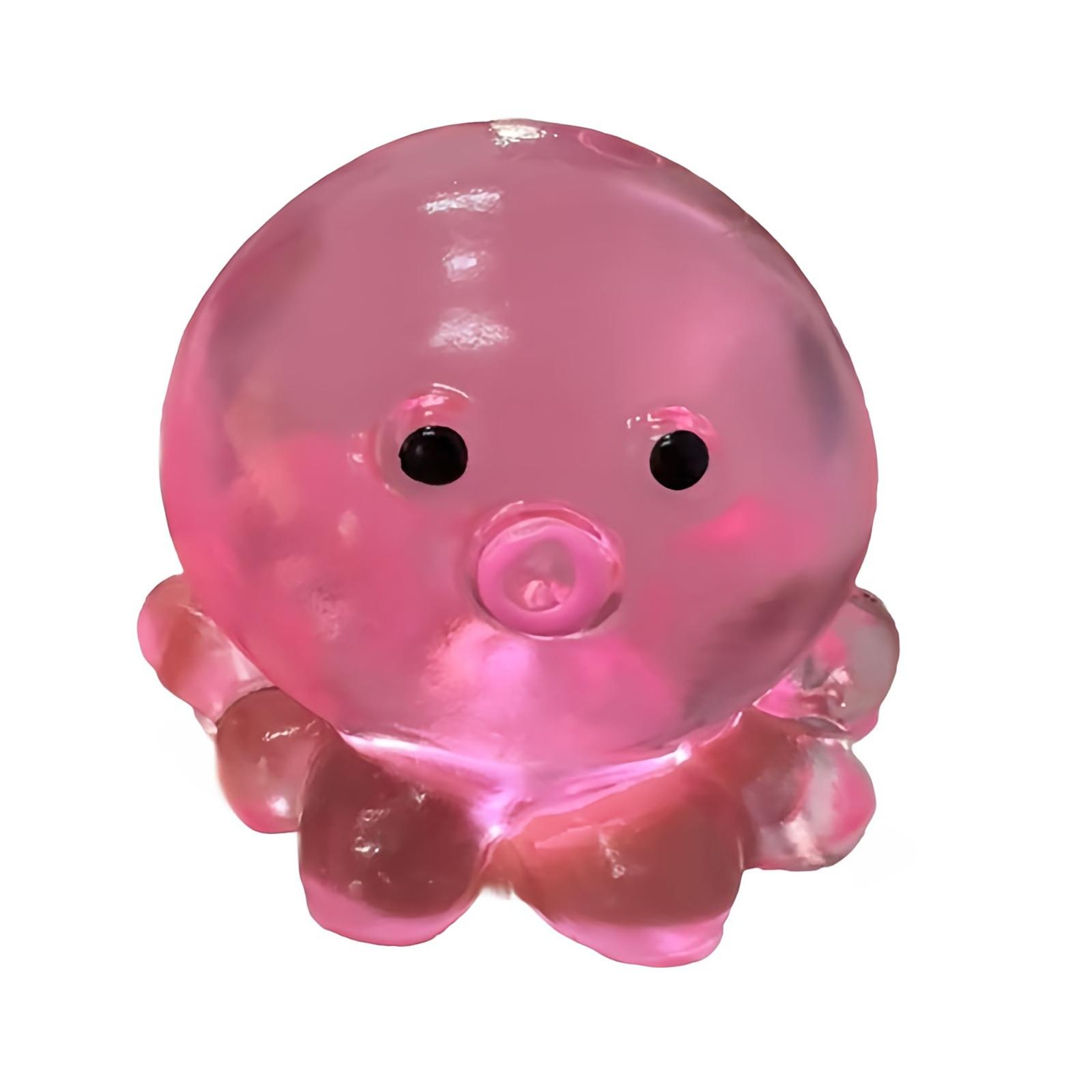 Сквиш-осьминог Игрушка-антистресс Резиновый Прозрачный Хрустальный Осьминог Игрушка для Расслабления Рук Мягкая Медленно Возвращающаяся Сжимаемая Игрушка для Детей Взрослых Зажимаемая Игрушка розовый