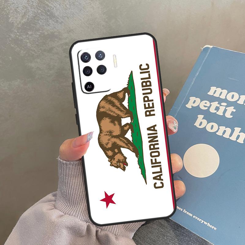 California Flag Case For Oppo A60 A40 A80 A18 A38 A58 A78 A98 A16 A76 A96 A15 A17 A77 A74 A94 A54 A57S Cover