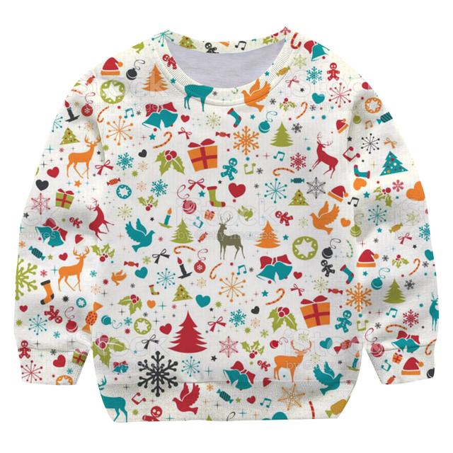 2025 Neues 4-14 Jahre Weihnachts-Hirsch-Sweatshirt für Mädchen und Jungen Große Größe Herbst Cartoon Schneemann Weihnachten Kinder Rundhals Weihnachts-Oberteile