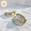 Klasyczna Porcelanowa Filiżanka&Spodek 220ml Pozłacany Kubek do Kawy Kubki na Wodę Stół Jadalny Popołudniowa Herbata Filiżanka do Herbaty Kubek na Soki Owocowe