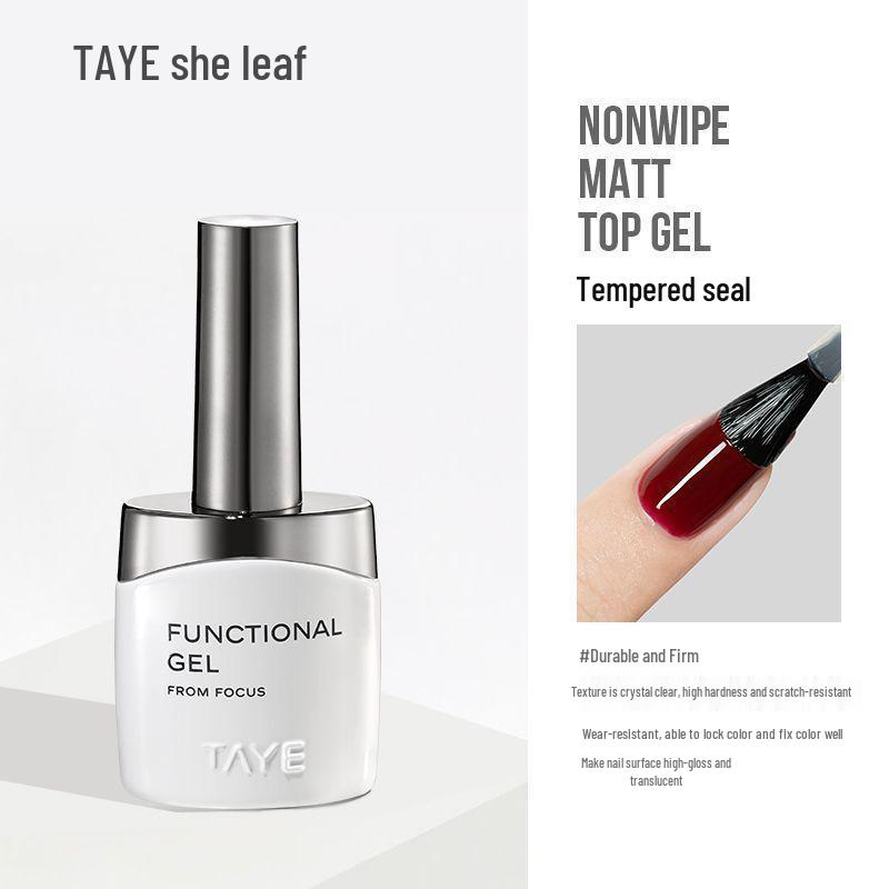 She Leaf Nail Base & Top Coat Set: Crystal Plating, Matte Finish, Builder Gel, Peel-Off Polish