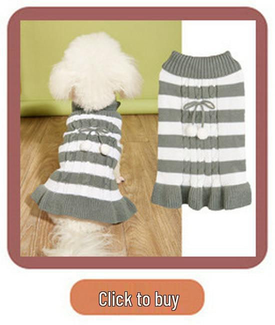 Pet Fall/Winter Outfit: Knit Sweater & Plaid Skirt with Bow-Tie for Dogs and Cats, Faux Two-Piece Design