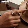 WOSTU Real 925 Sterling Silver Cute Music Bass Open Ring For Women Creative Party Gift Stackable Rings Girl Birthday Gift
