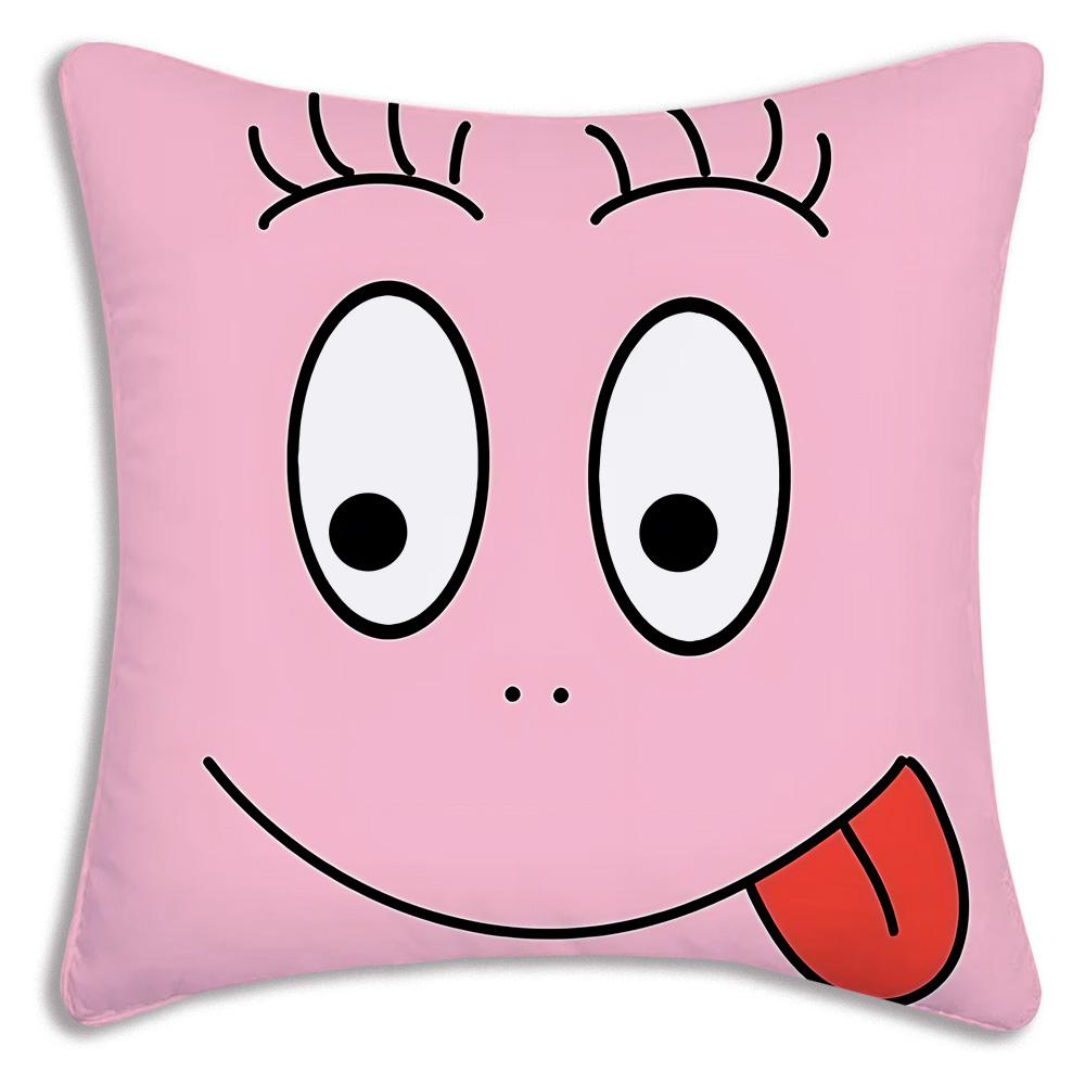 Anime B-Barbapapas Pillow Covers Cartoon Sofa Decorative Home Double-sided Printing Short Plush Cute Cushion Cover