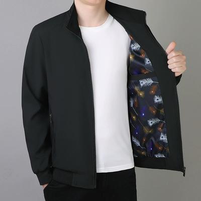 Bunda se stojáčkem pro muže, Nadměrná velikost, Jednobarevný, Ležérní top, Dojíždění, Lehké business pánské oblečení
