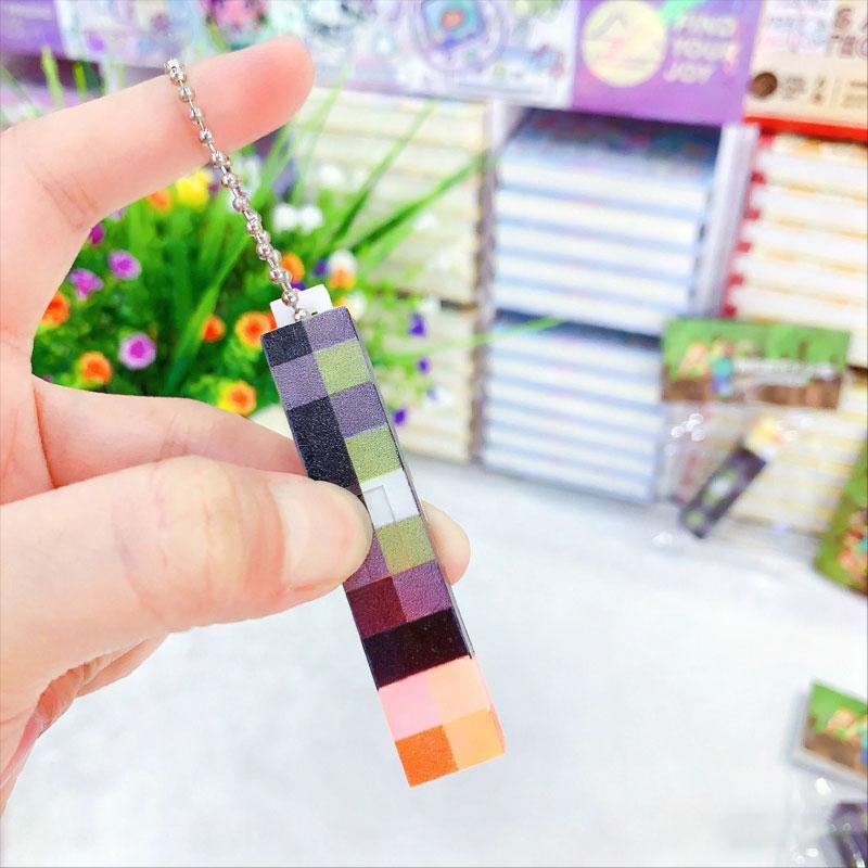 Mini Surrounding Torch LED Light Keychain Pixel Torch Flashlight LED Light Toys USB Rechargeable Backpack Pendant Children Gift