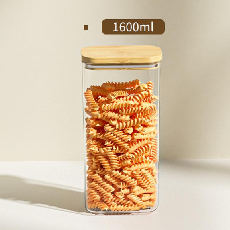 

1100 мл квадратная герметичная пластиковая банка для еды бамбуковая крышка кухонная банка для хлопьев коробка для хранения прозрачная банка для хранения чая кухонные принадлежности
