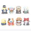 8PCS/Set One Piece Cos Cat Action Figure Toy Wanno Country Kaidou Jinbe Cake Decoration Kozuki Oden Ornaments
