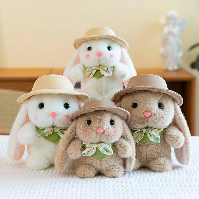 Plush Bunny Toy With Hat Kids Gift Soft Short Plush For Children