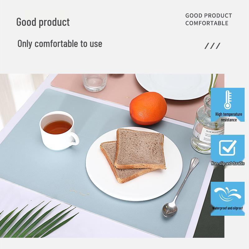 Double-Sided Luxury Nordic Leather Table Mat: Waterproof, Oil-Proof, Heat-Insulating, Non-Slip, Rectangular Design