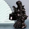 Ghost Statue W/ Light Black Resin Statue Halloween Decor Garden Yard Decoration
