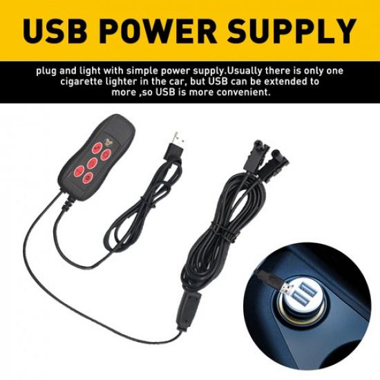 4M RGB Auto Car Interior Atmosphere Wire Light Strip LED Decor Lamp Accessories