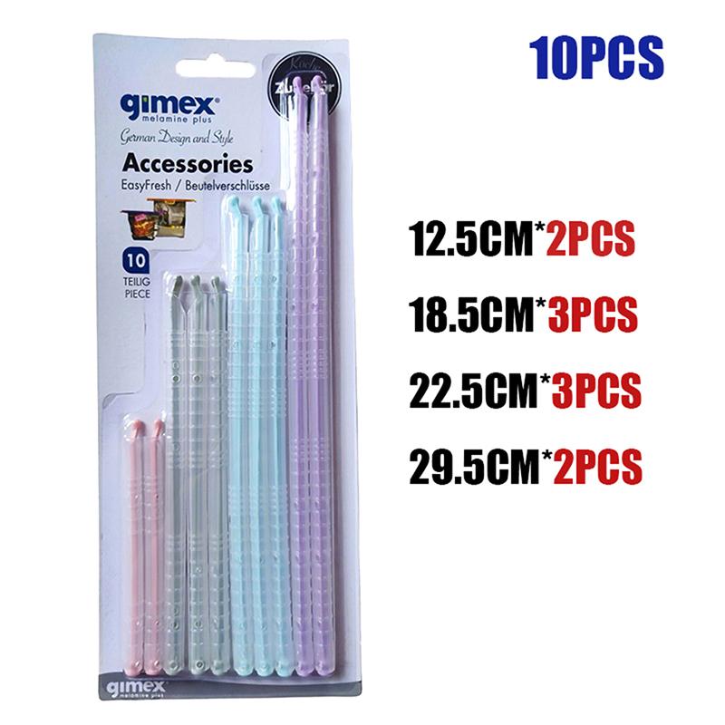 Plastic Bag Clips Food Sealed Sticks Kitchen Food Snack Grip Organizer Bag Seal Clip Rod Moisture-Proof Storage Clamp