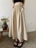 Women's Slimming High Waist A-line Pleated Midi Flare Skirt - Summer Korean Style