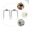 2 Pcs Barbecue Fork Stick Rotisserie Prongs Meat Forks Grill Rotating Sticks Silver