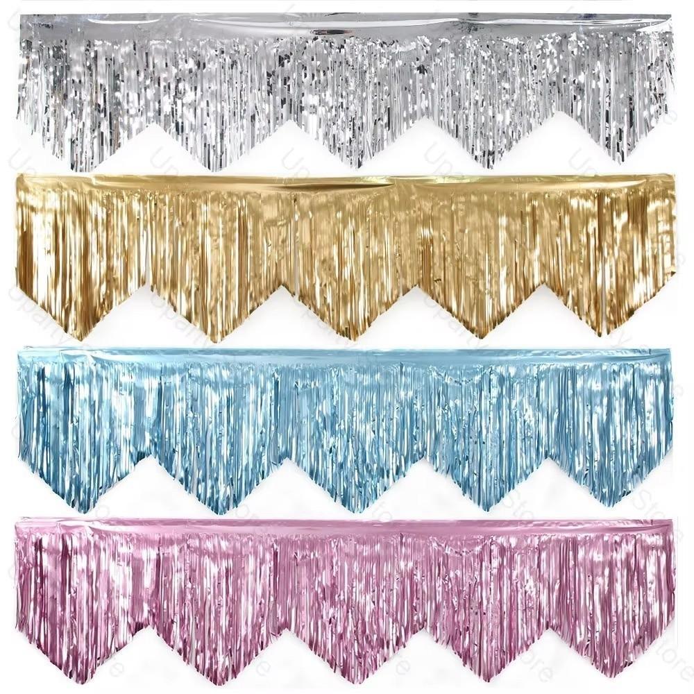 6.56ft Length Metallic Fringe Garland Tinsel Streamers Banner  Stage Party Decoration