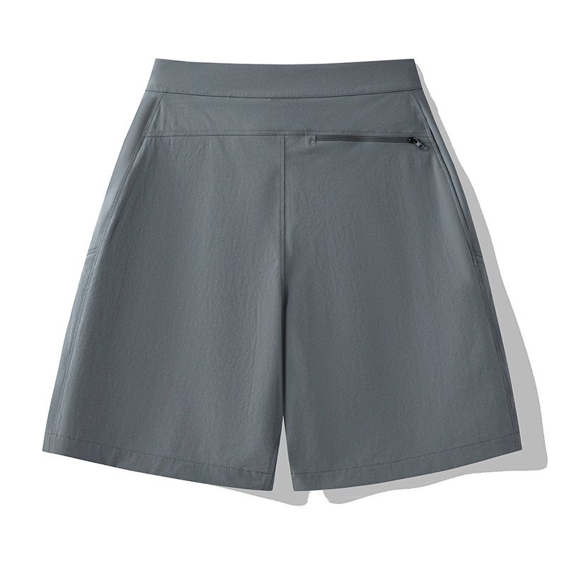 Mountain-Style Outdoor Functional Men's Summer Casual Sports Solid Color Waterproof Zipper Breathable Quick-Dry Five-Point Shorts Trendy