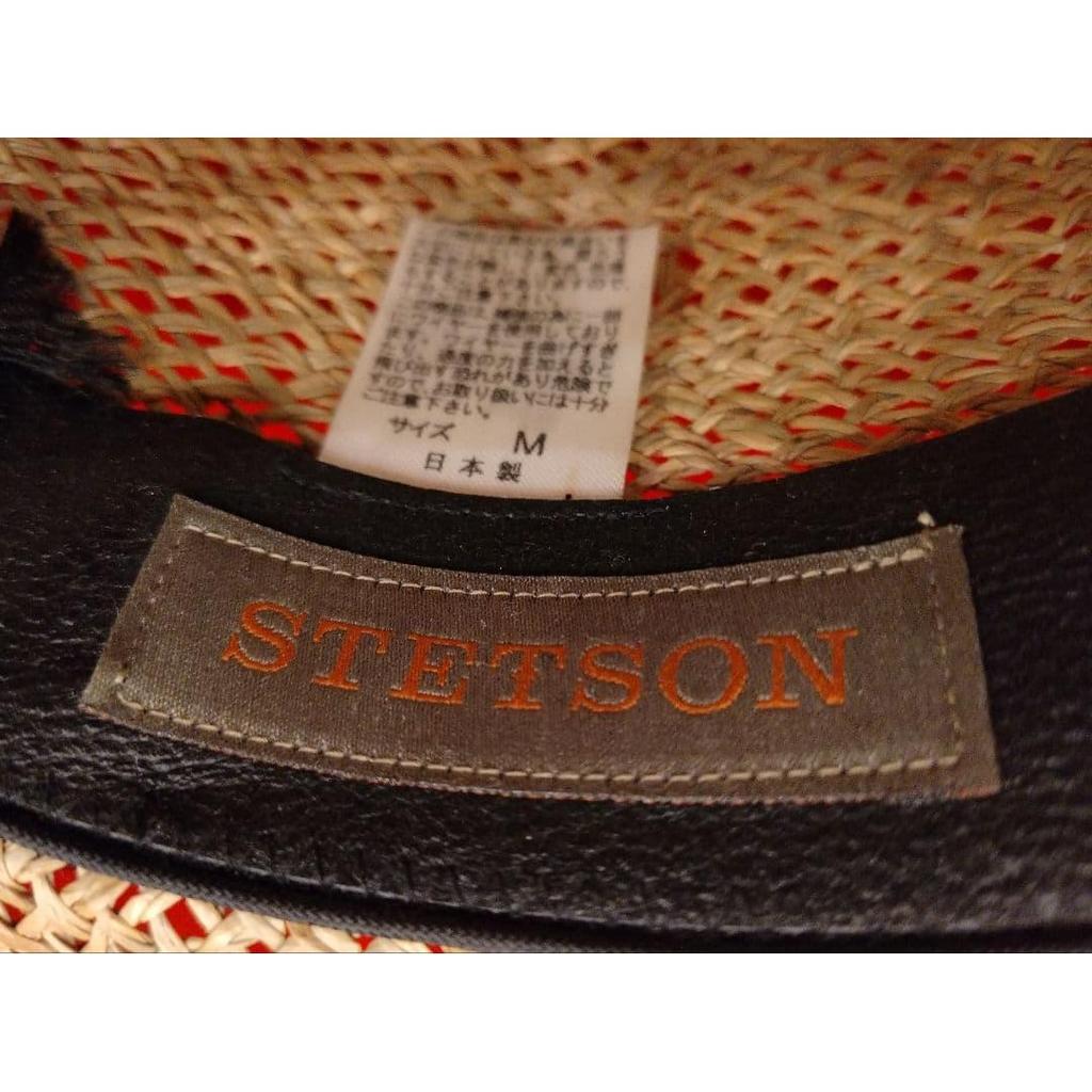 Used STETSON x Zukin straw hat fedora hat size M